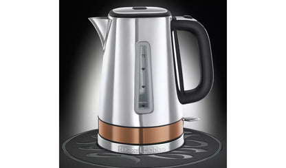 Russell Hobbs Luna Jug Kettle & 2 Slice Long Slot Toaster Kitchen Set (Copper) - Vibe Home