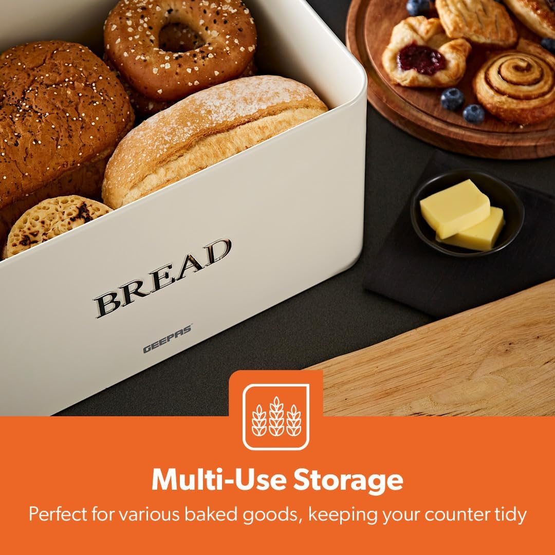 GEEPAS Retrovive 13L Bread Bin GCS63081UK-CR (Cream)