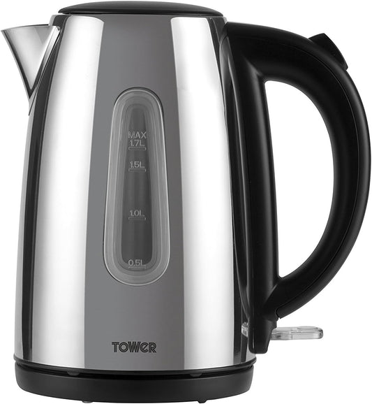 Tower Stainless Steel Kettle 1.7L Polished Silver T10015P