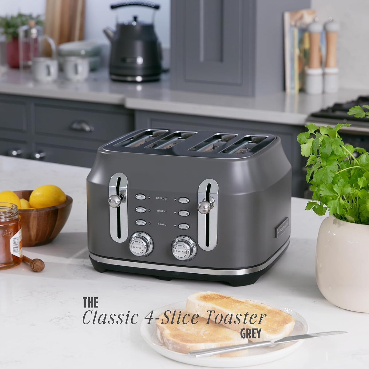Rangemaster Classic 4 Slice Toaster RMCL4S304GY (Matt Grey)