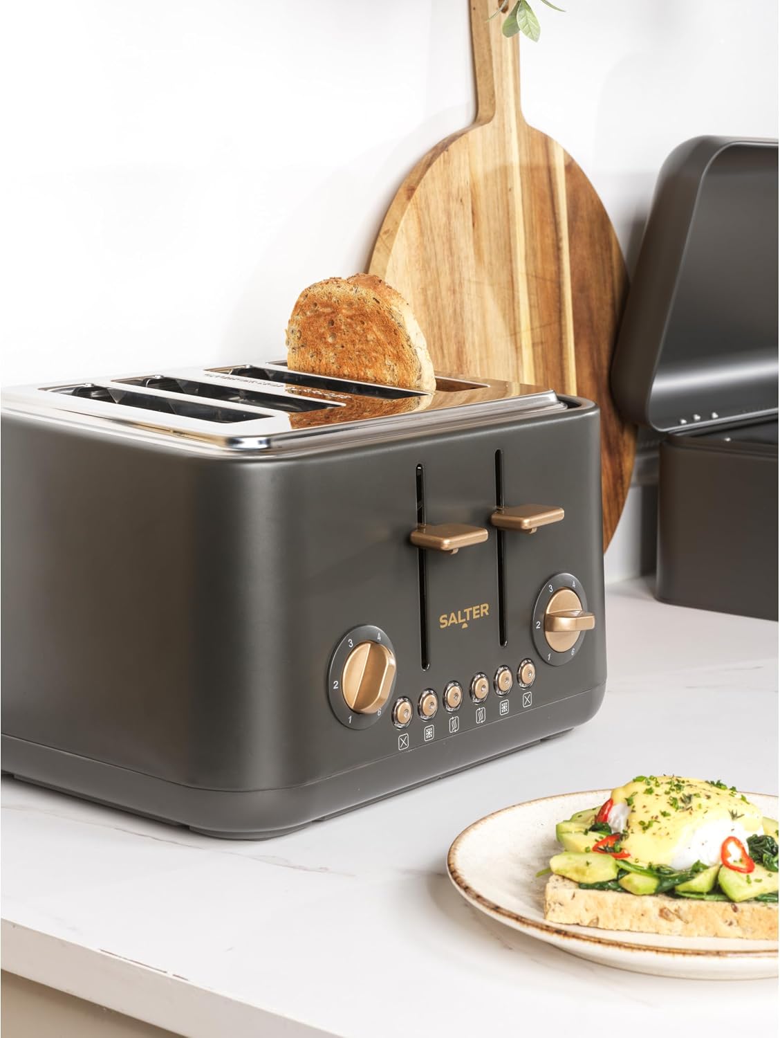 Salter Pebble 4 Slice Toaster EK5823CB (Charcoal)