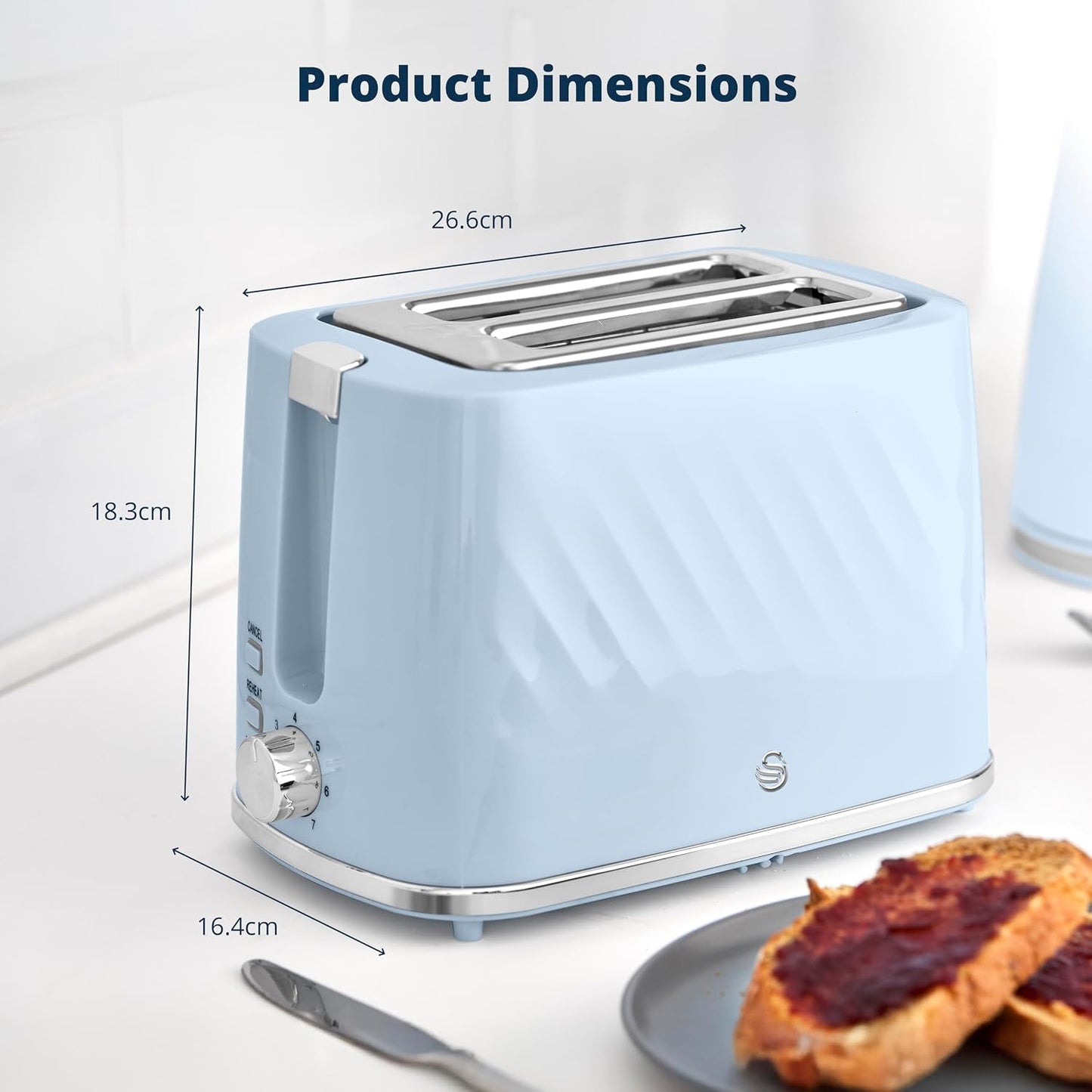 Swan Windsor 2 Slice Toaster ST14071BLU (Blue)