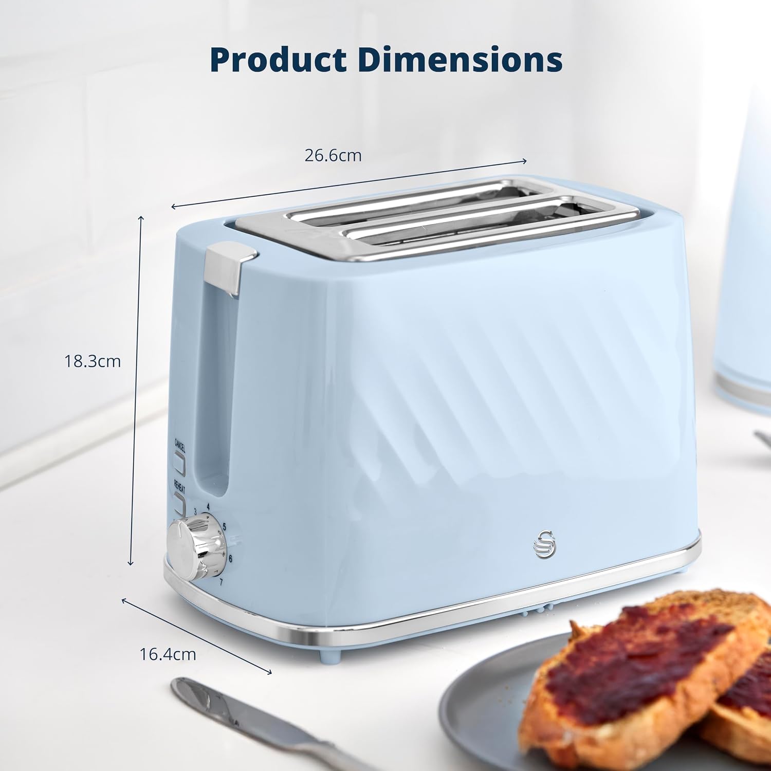 Swan Windsor 2 Slice Toaster ST14071BLU (Blue)