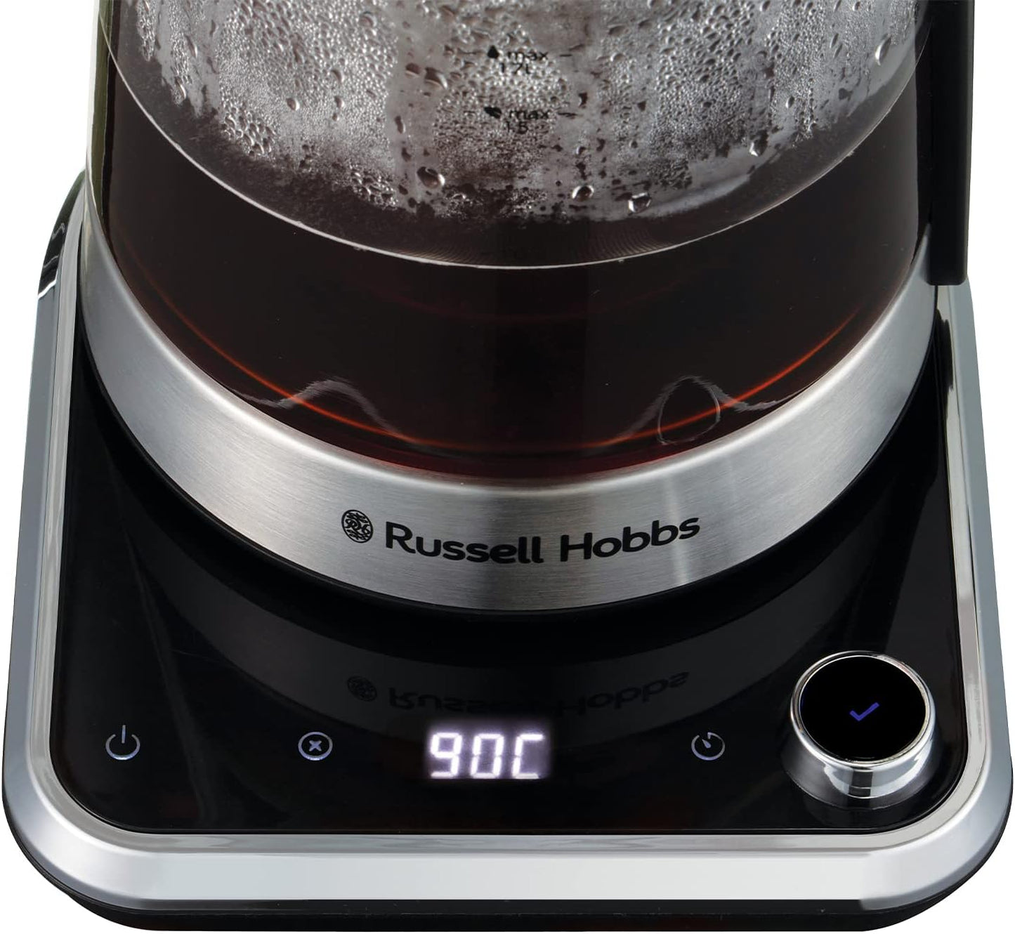 Russell Hobbs Attentiv Infuser Kettle & 2 Slice Toaster Stainless Steel Kitchen Set (Silver)