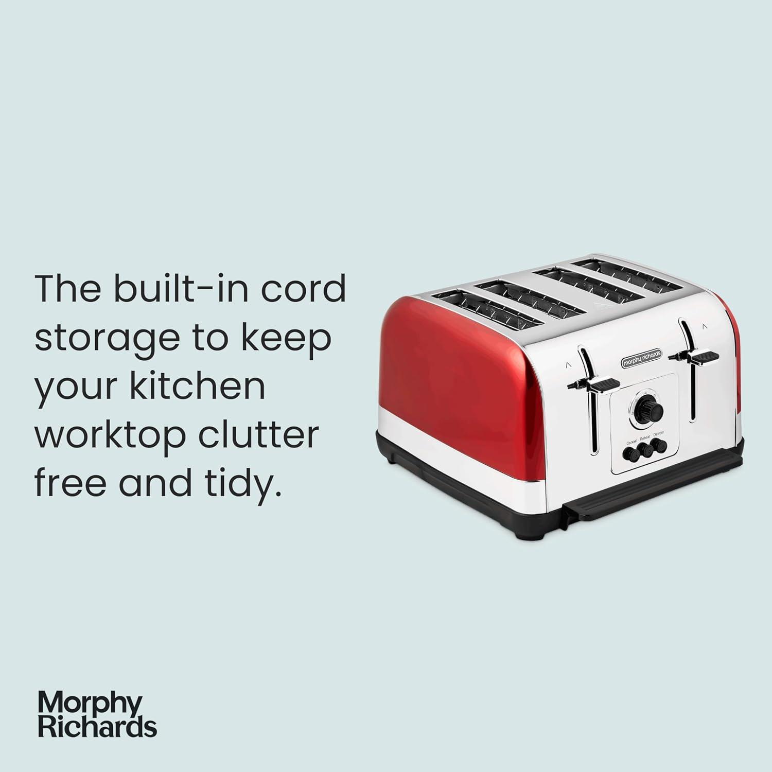Morphy Richards Venture 4 Slice Toaster 240133 (Red).