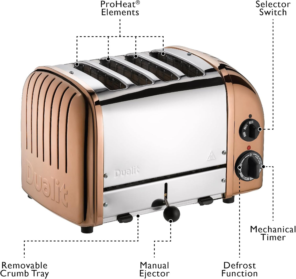 Dualit Dualit Classic Vario AWS 4 Slice Toaster 47450 (Copper)