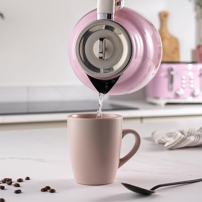 Salter Salter Retro Kettle, 2 Slice Toaster & Canisters Kitchen Set (Pink)