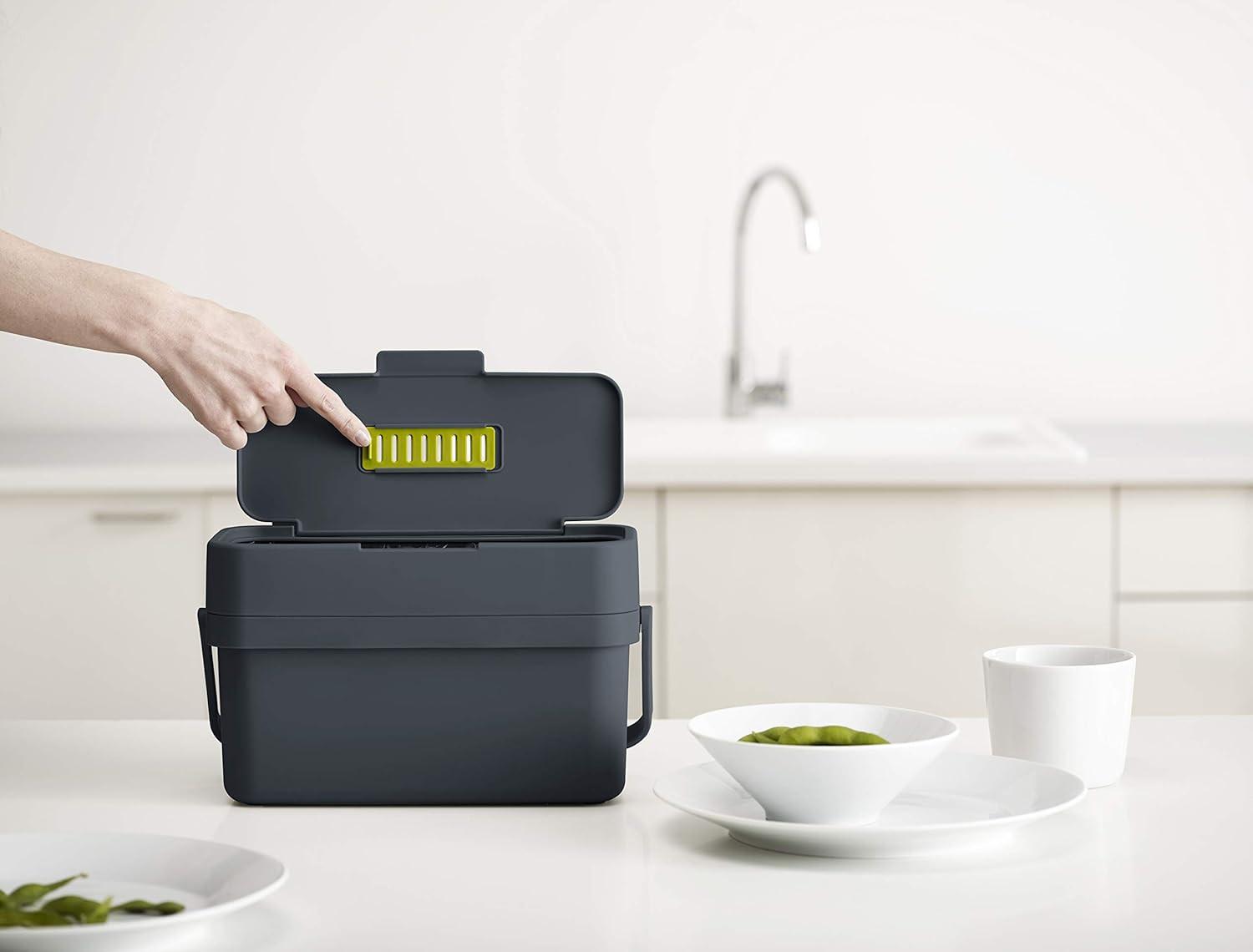 Joseph Joseph Compo 4 Graphite Food Waste Recycling Grey Caddy Slimline 30107 - Vibe Home