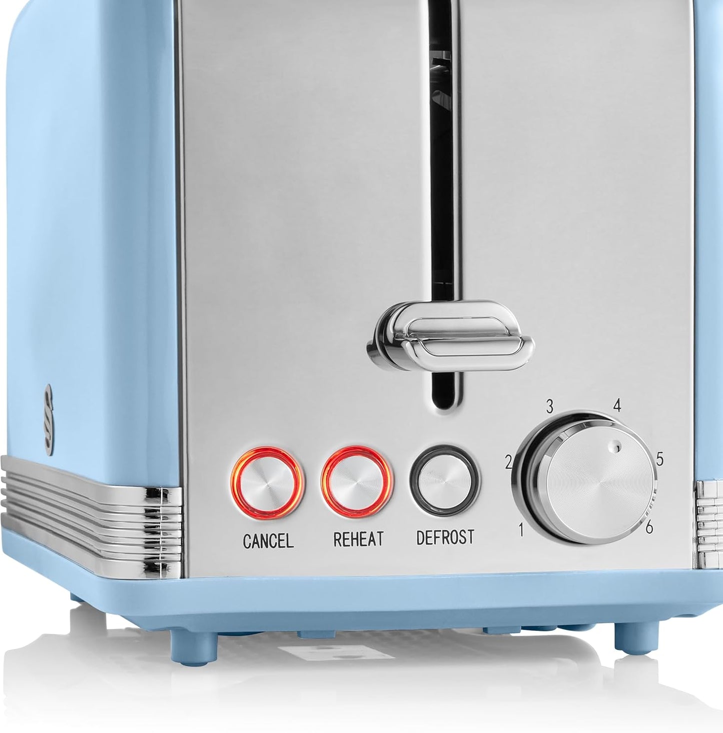 Swan Retro Kettle, 2 Slice Toaster, Bread Bin & Canisters Kitchen Set (Blue)