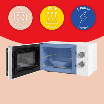 Russell Hobbs Honeycomb 17L 700W Manual Microwave RHMM715 (White)