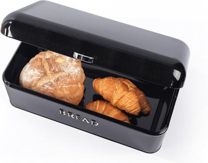 Salter Boston Kettle, 4 Slice Toaster, Bread Bin & Canisters Kitchen Set (Black)