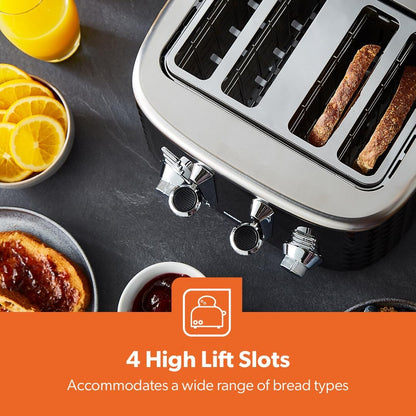 GEEPAS Argyle 4 Slice Toaster GBT36552UK-BK (Black)