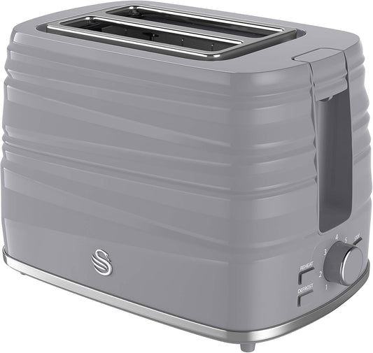 Swan Symphony 2 Slice Toaster High Gloss & Matt Finish ST31050GRN (Grey)