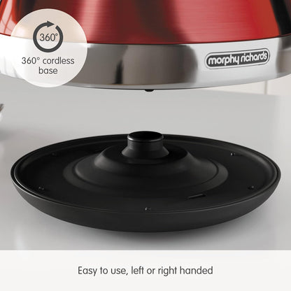 Morphy Richards Venture Kettle Pyramid Steel 100133 - Red