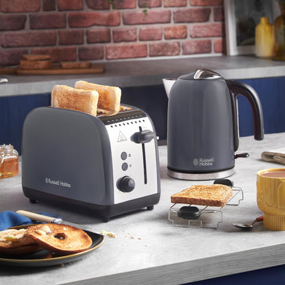 Russell Hobbs 2 Slice Toasters Gloss Grey Toaster Stainless Steel