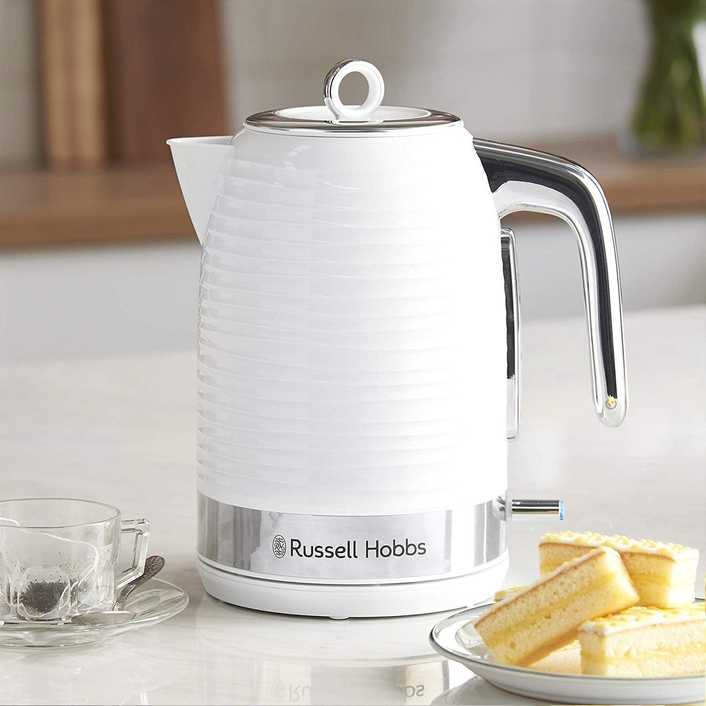 Russell Hobbs Inspire Kettle & Toaster Kitchen Set (White)