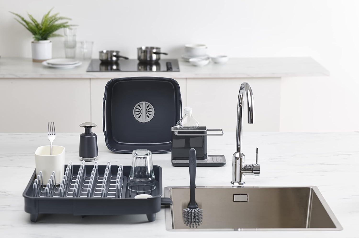 Joseph Joseph Grey Caddy Kitchen Sink Area Organiser with Sponge Holder 85022 - Vibe Home