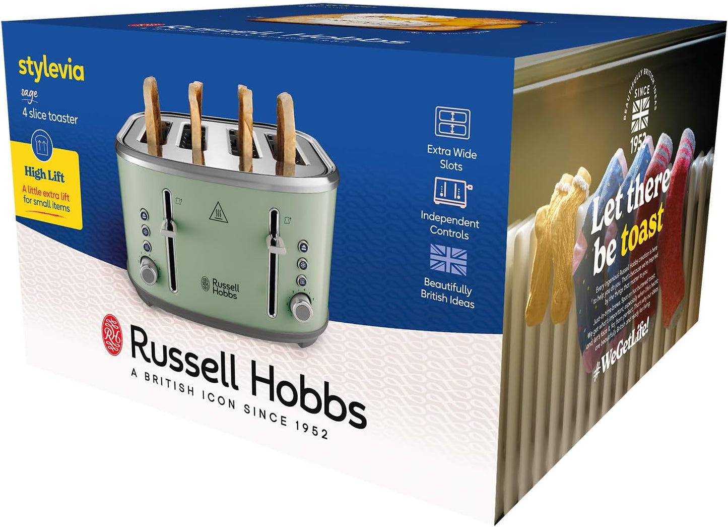 Russell Hobbs Stylevia 4 Wide Slot Toaster 26294 (Sage)