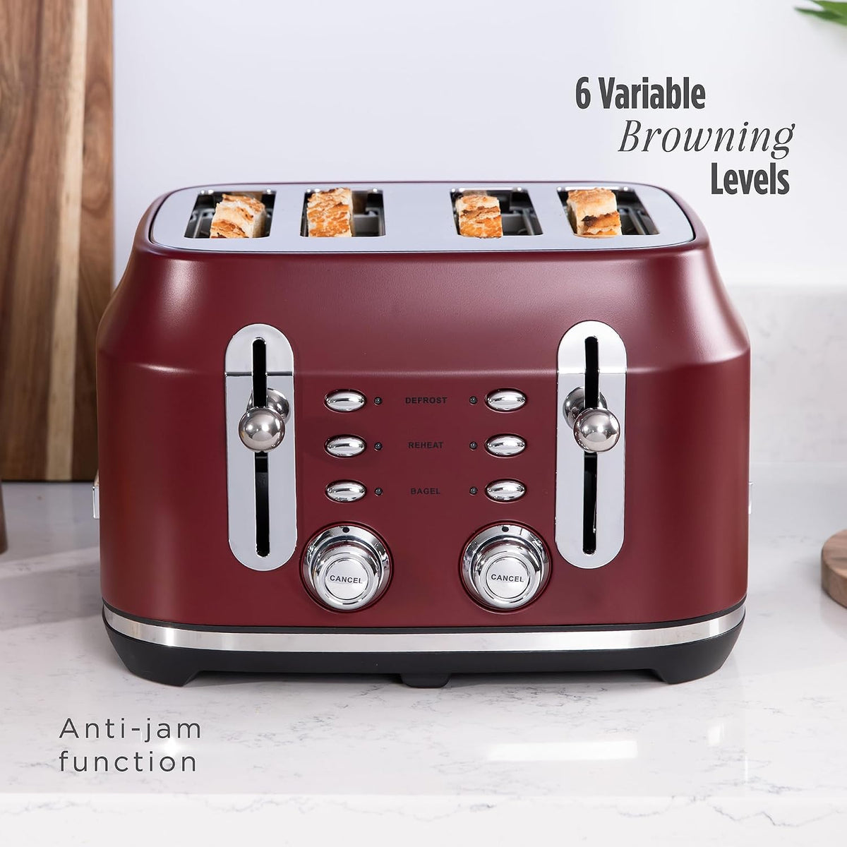 Rangemaster Classic 4 Slice Toaster RMCL4S304BU (Bordeaux Red)