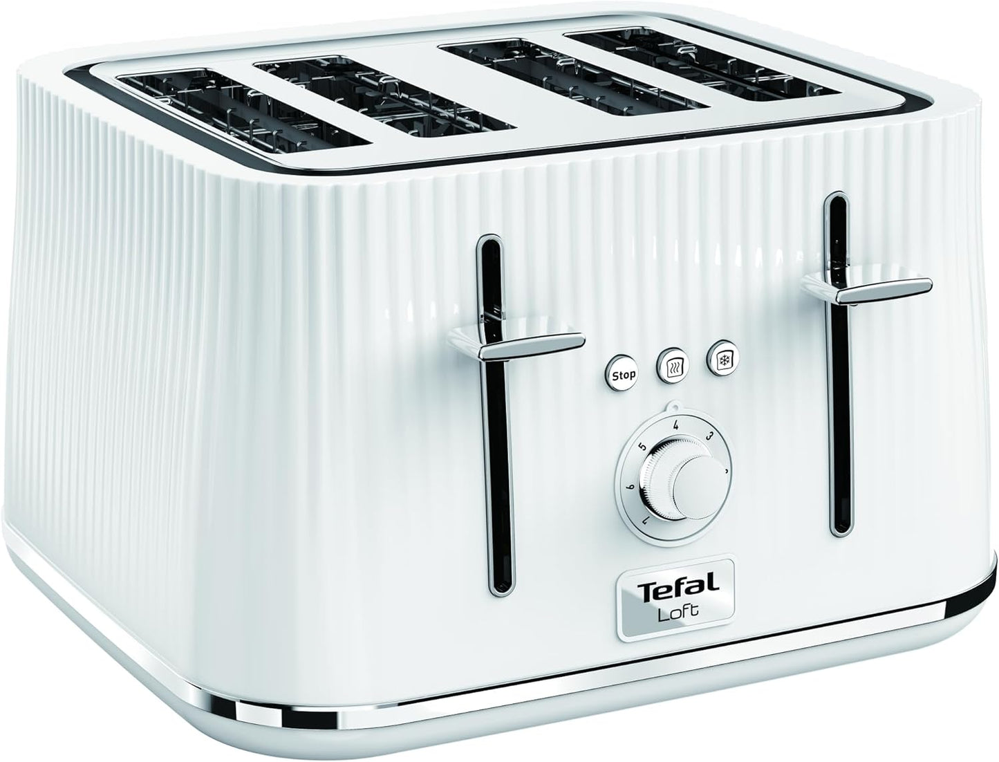 Tefal Loft 4 Slice Toaster Large Slot TT760140 (White)