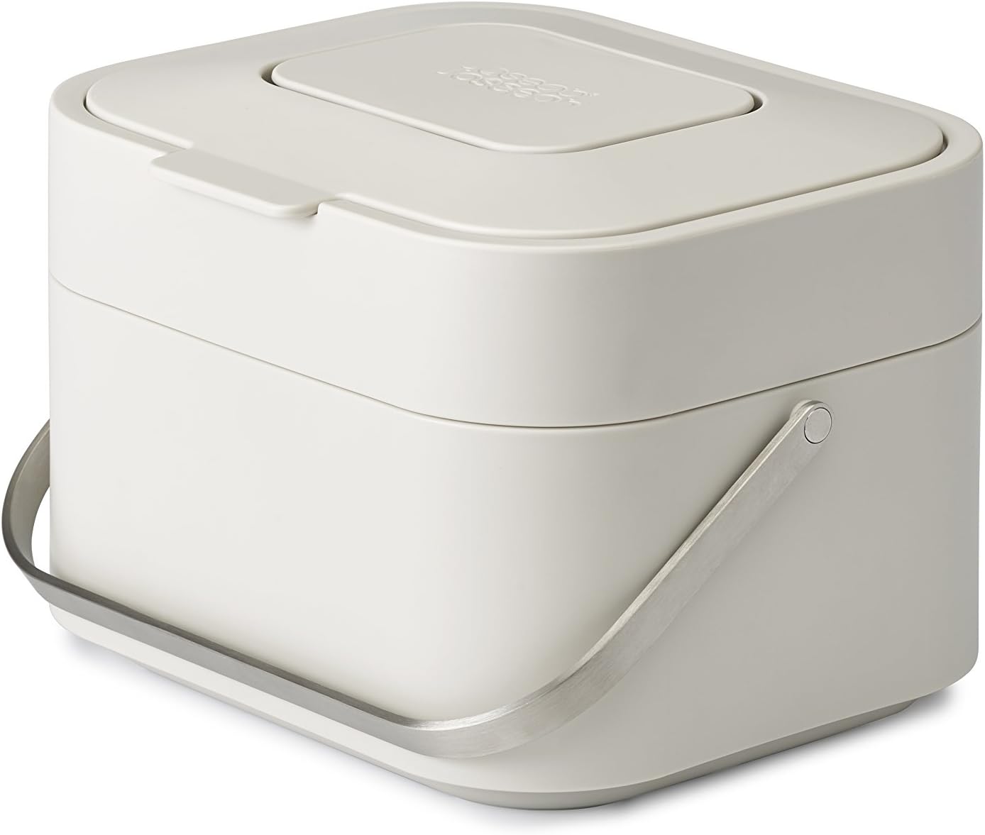 Joseph Joseph Stack 4 Food Waste Caddy with Odour Filter, 4 Litre / 1 Gallon - Stone