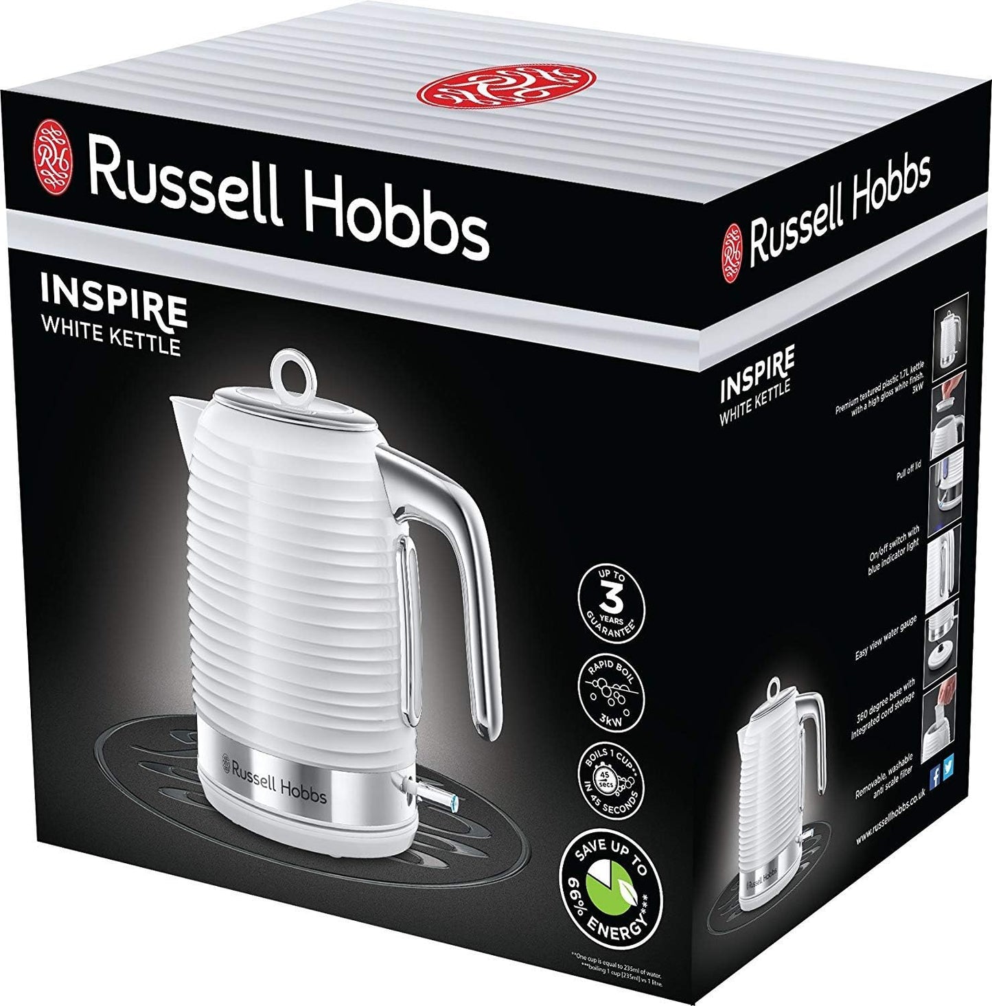 Russell Hobbs Inspire Cordless Kettle 24360 (White)