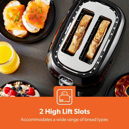 GEEPAS Fluted 2 Slice Toaster GBT36558UK-BK (Black)