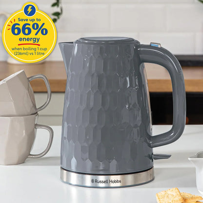 Russell Hobbs Honeycomb Kettle & 2 Slice Toaster Kitchen Set (Grey)