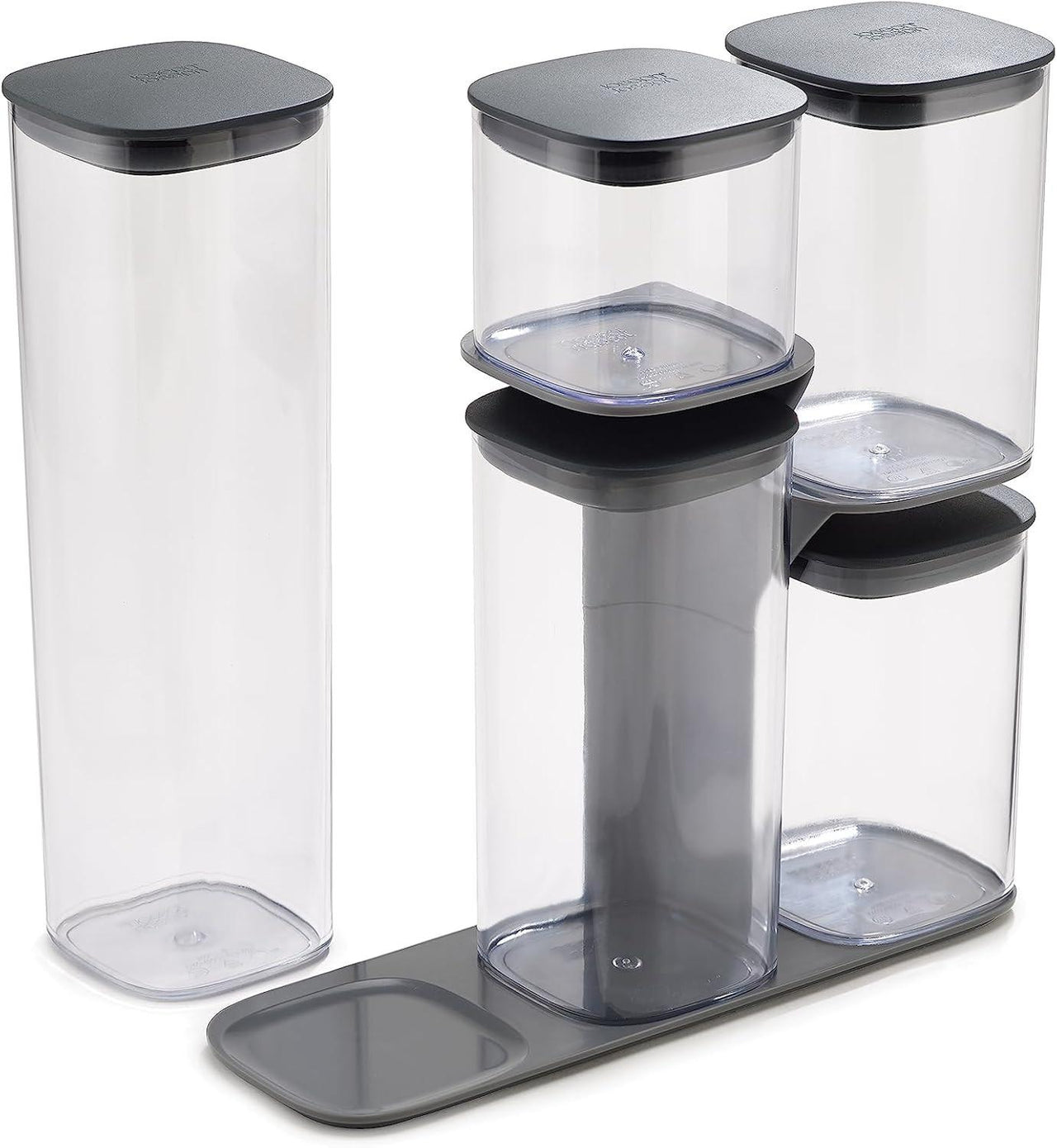 Joseph Joseph 5-piece Grey Podium Airtight Kitchen Food Storage Set 81071 - Vibe Home