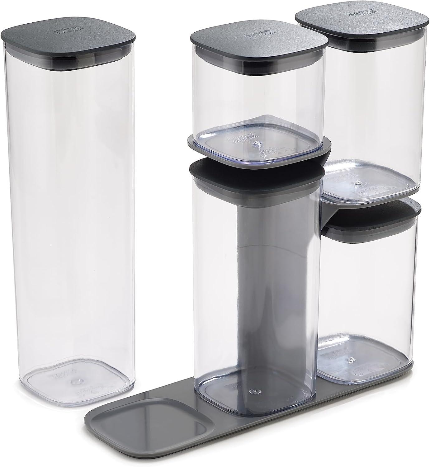 Joseph Joseph 5-piece Grey Podium Airtight Kitchen Food Storage Set 81071 - Vibe Home