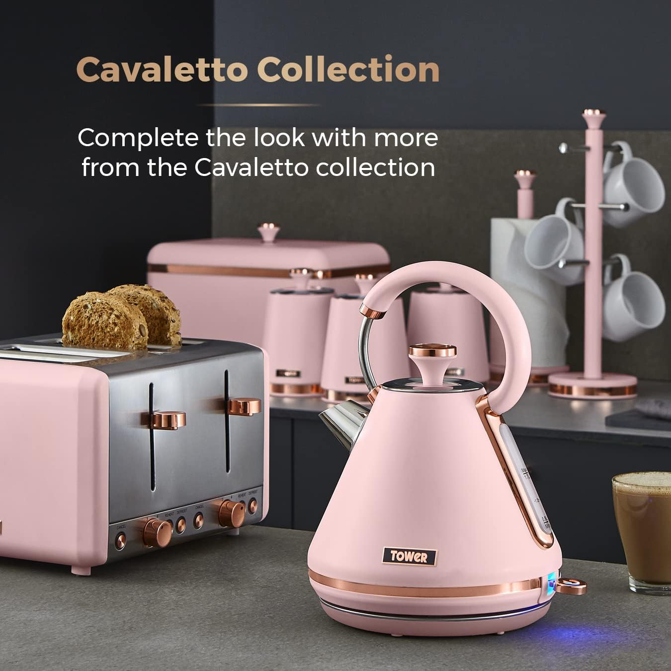 Tower Cavaletto Bread Bin Large T826130PNK (Marshmallow Pink)