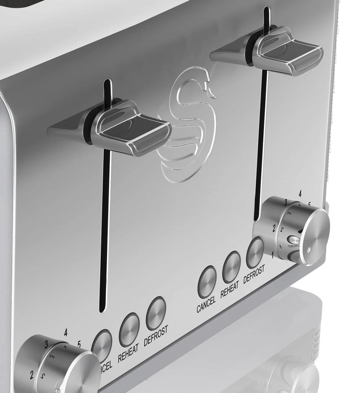 Swan Kettle, 4 Slice Toaster, Bread Bin, Canisters, Towel Pole Kitchen Set  - Grey