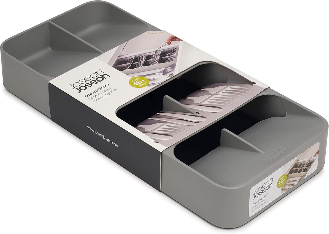 Joseph Joseph Grey DrawerStore Large Compact Cutlery Organiser 85152 - Vibe Home