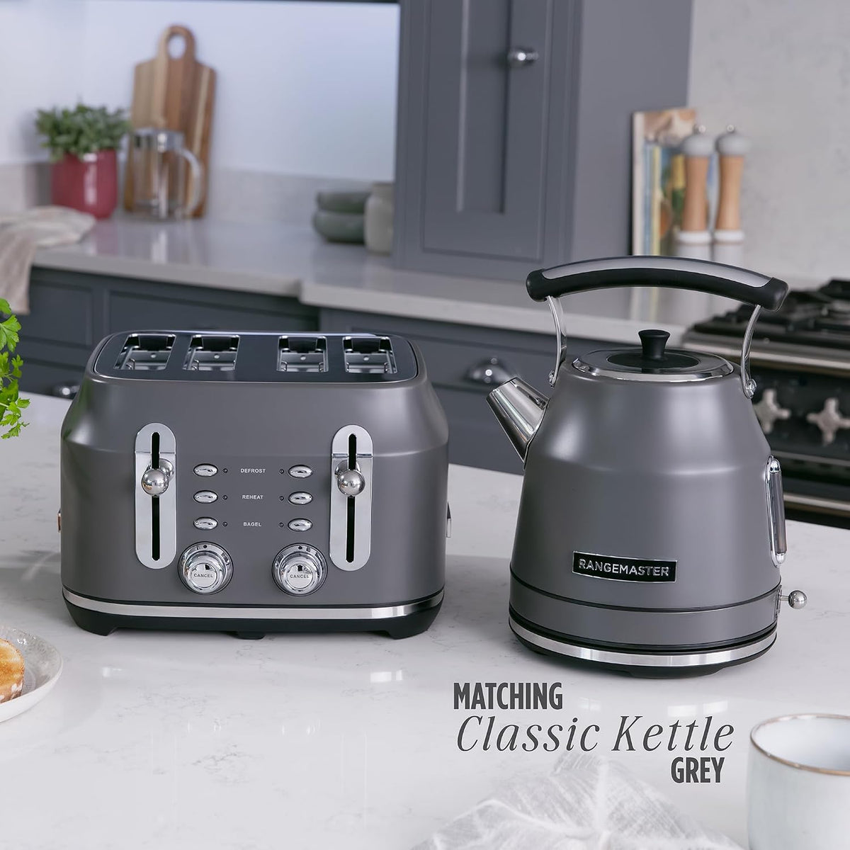 Rangemaster Classic 4 Slice Toaster RMCL4S304GY (Matt Grey)