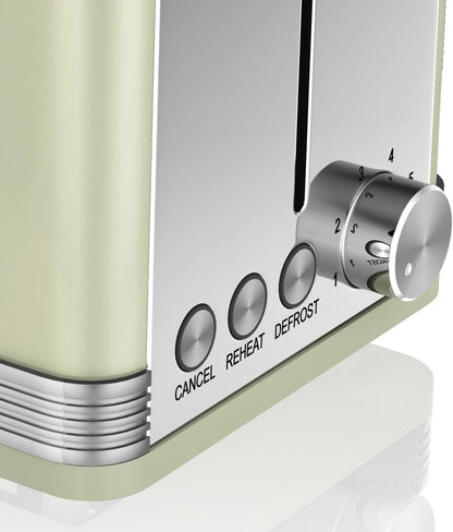 Swan Retro 2 Slice Toaster Wide Slots ST19010GN (Green)