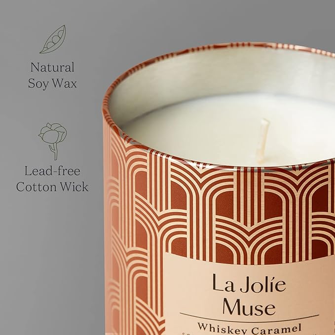 La Jolie Muse Luxury Scented Candles (Wooden Pine/Caramel/Woody Leather)