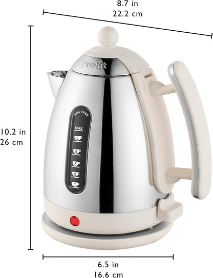 Dualit Lite Jug Kettle & 2 Slice Toaster Matching Kitchen Set (Canvas White Trim)