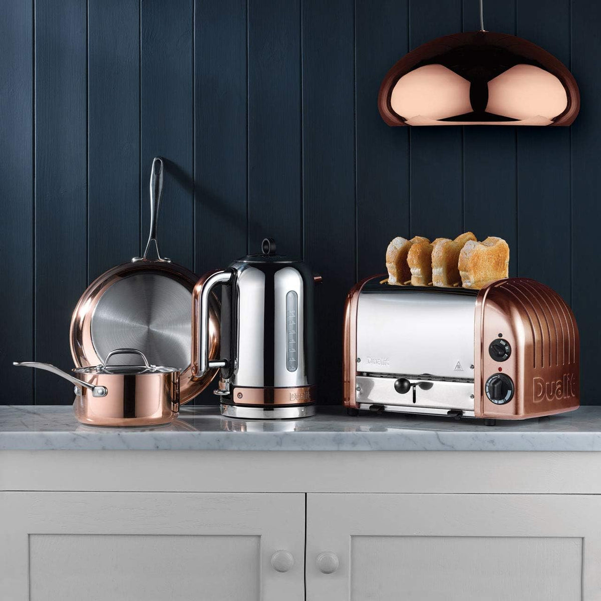 Dualit Dualit Classic Kettle & 4 Slice Vario AWS Toaster Kitchen Set (Copper)