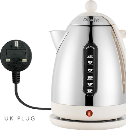 Dualit Lite Jug Kettle & 4 Slice Toaster Kitchen Set (Canvas White)