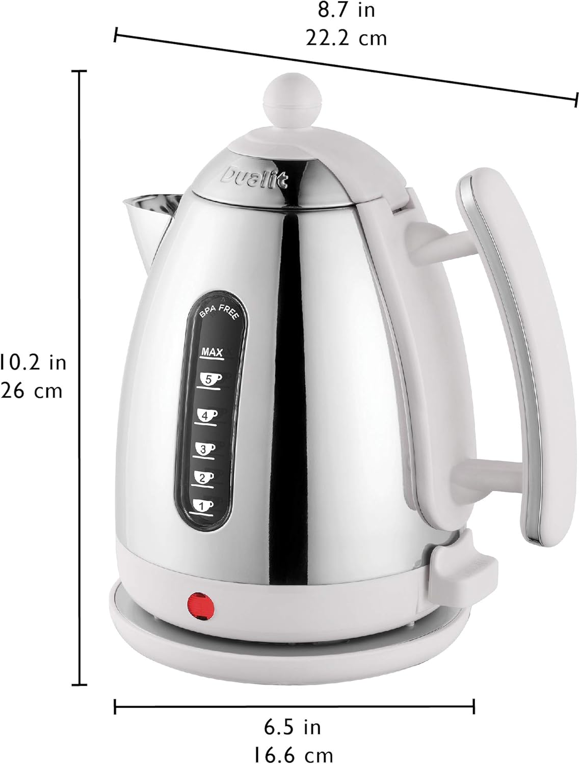 Dualit Lite Jug Kettle & 2 Slice Toaster Matching Kitchen Set (White Trim)