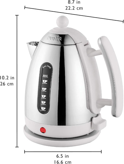 Dualit Lite Jug Kettle & 2 Slice Toaster Matching Kitchen Set (White Trim)