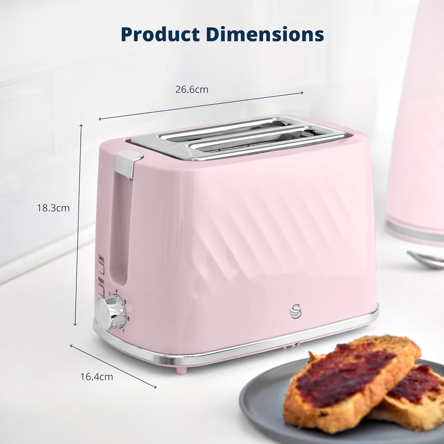 Swan Windsor 2 Slice Toaster ST14071PNK (Pink)