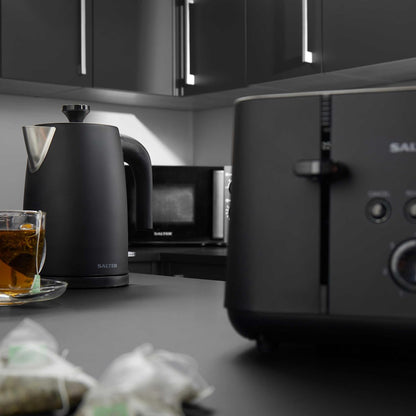 Salter Kuro Countertop Storage Set, Bread Bin & 3 Canisters BW126141EU7 (Matte Black)