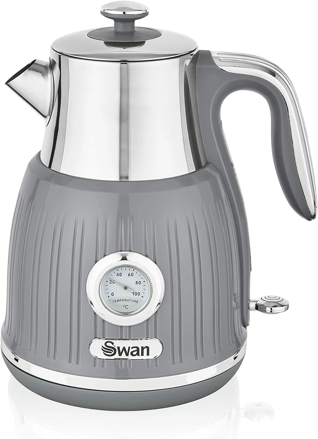 Swan Kitchen Grey Set Kettle 2 Slice Toaster Bread Bin Canisters Mug Tree Towel Pole