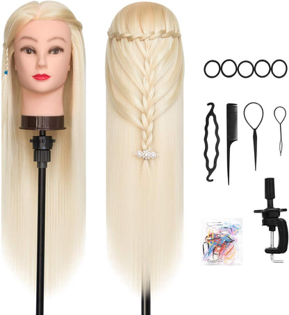 Female Training Head Hairdressing Hair Styling Mannequin Dolls Blonde