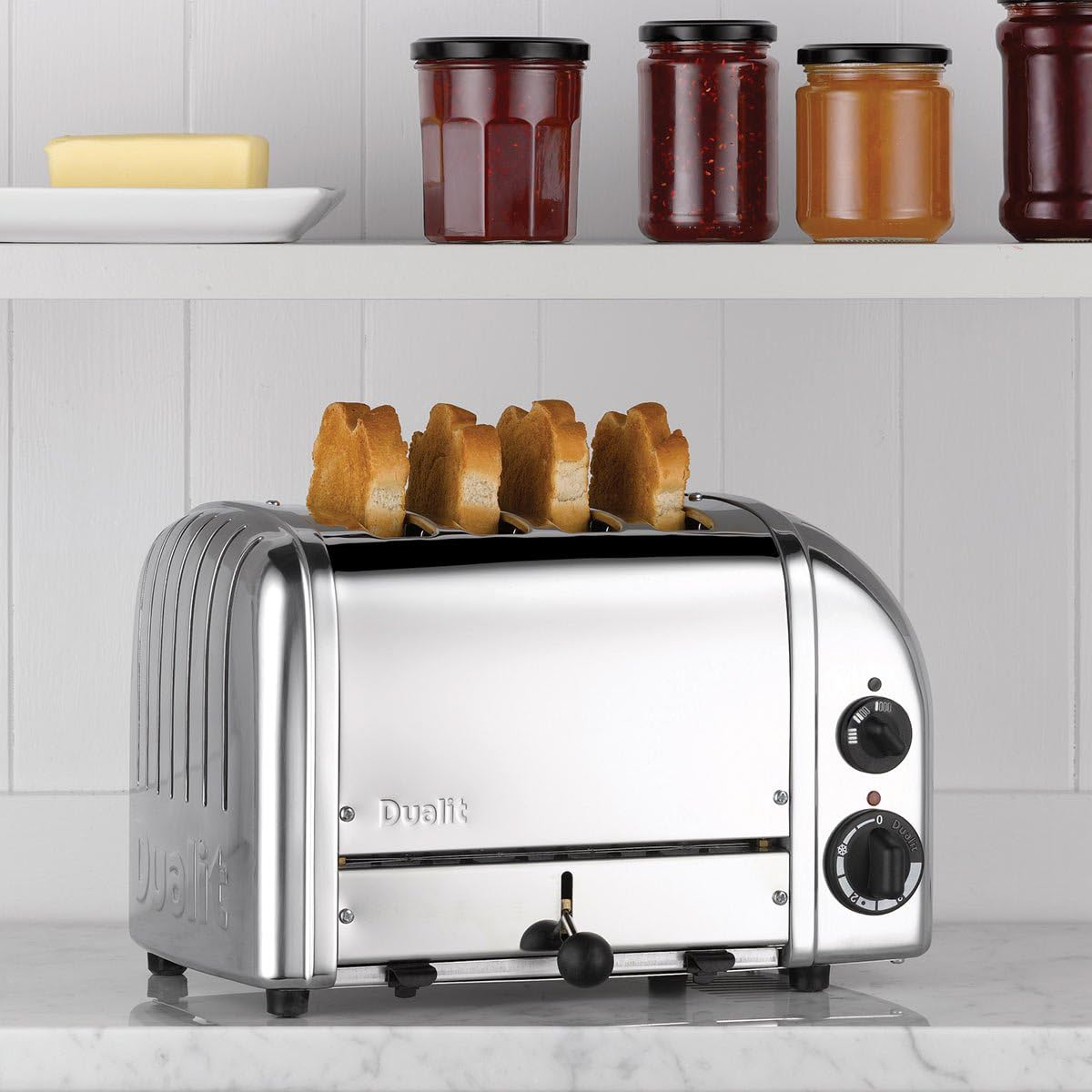 Dualit Dualit Classic Kettle & 4 Slice Vario AWS Toaster Kitchen Set (Stainless Steel)