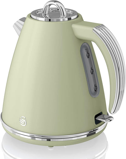 Swan Retro Kettle & 4 Slice Toaster Kitchen Set - Green