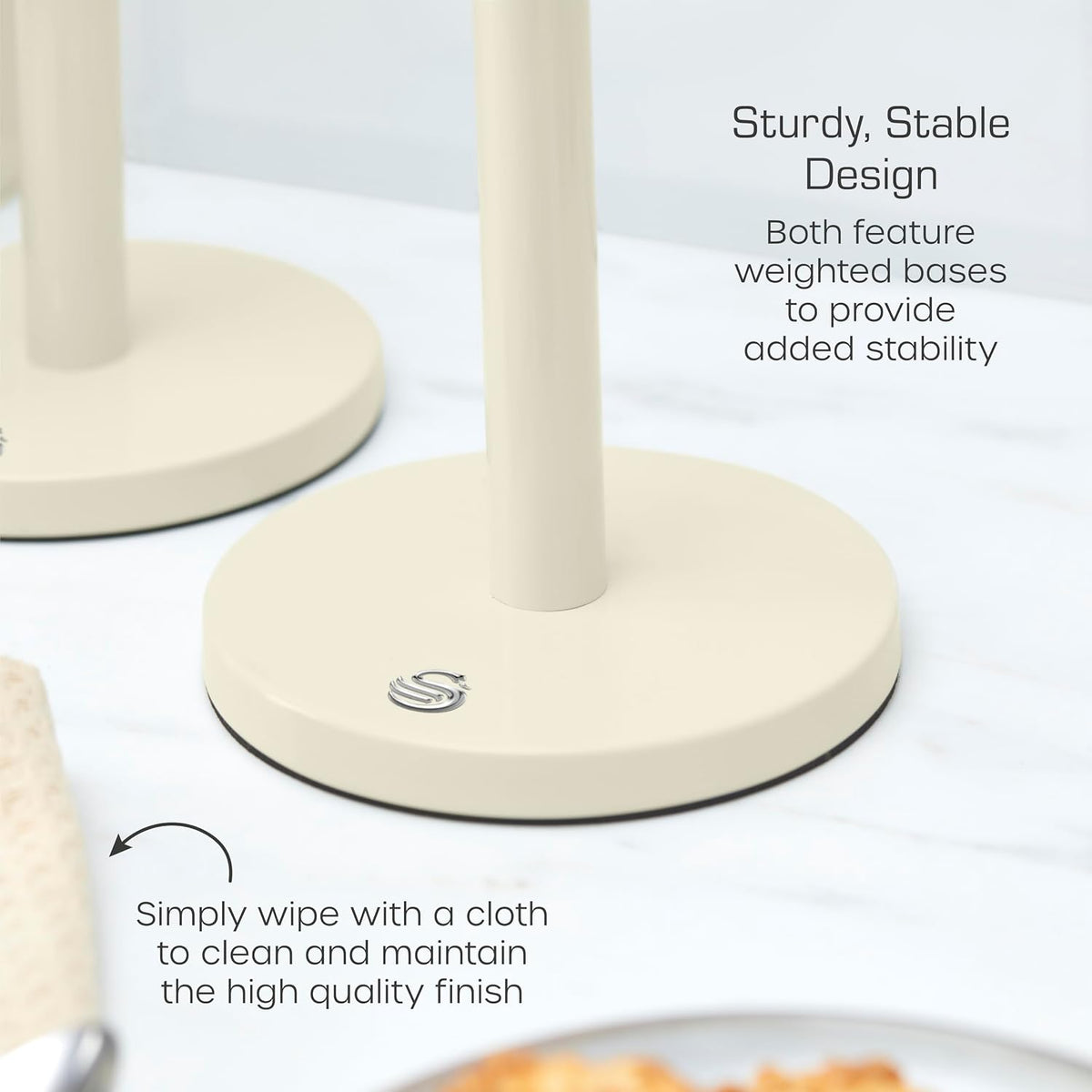 Swan Swan Townhouse Towel Pole & Mug Tree Kitchen Set SWKA18531CN (Cream)