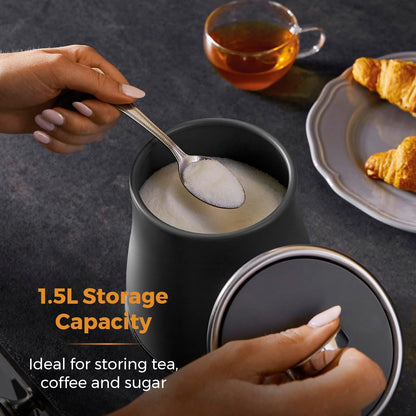 TOWER Renaissance Grey Tea, Coffee & Sugar Storage Canisters T826176GRY.