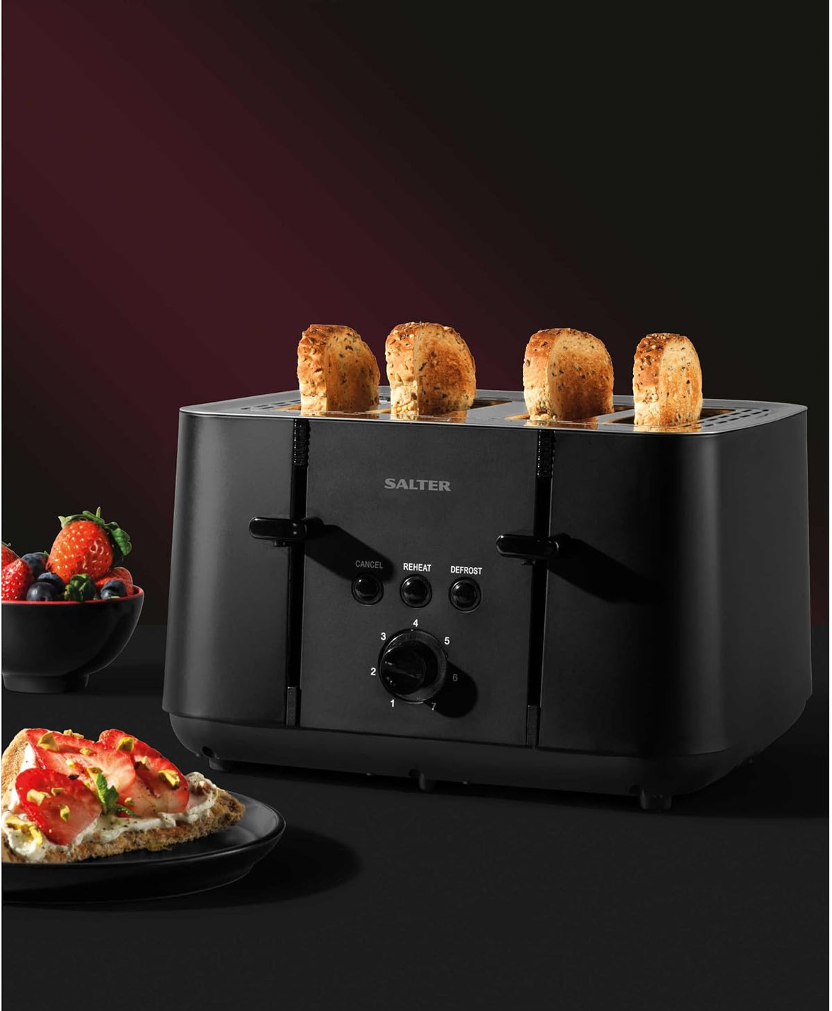 Salter Kuro 4 Slice Toaster EK5565MBLKF (Matte Black)